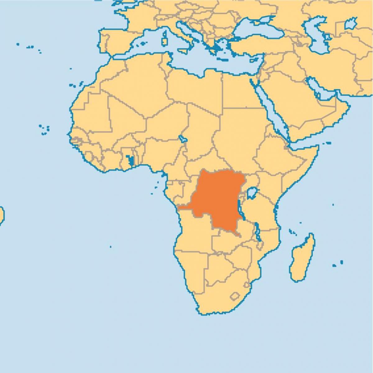 Karta över zaire på världen