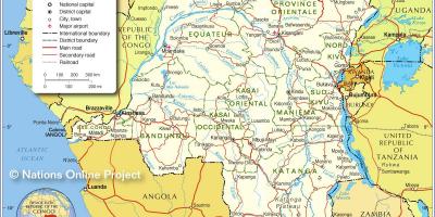 Karta över demokratiska republiken kongo